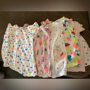 Newborn baby girl romper bundle summer